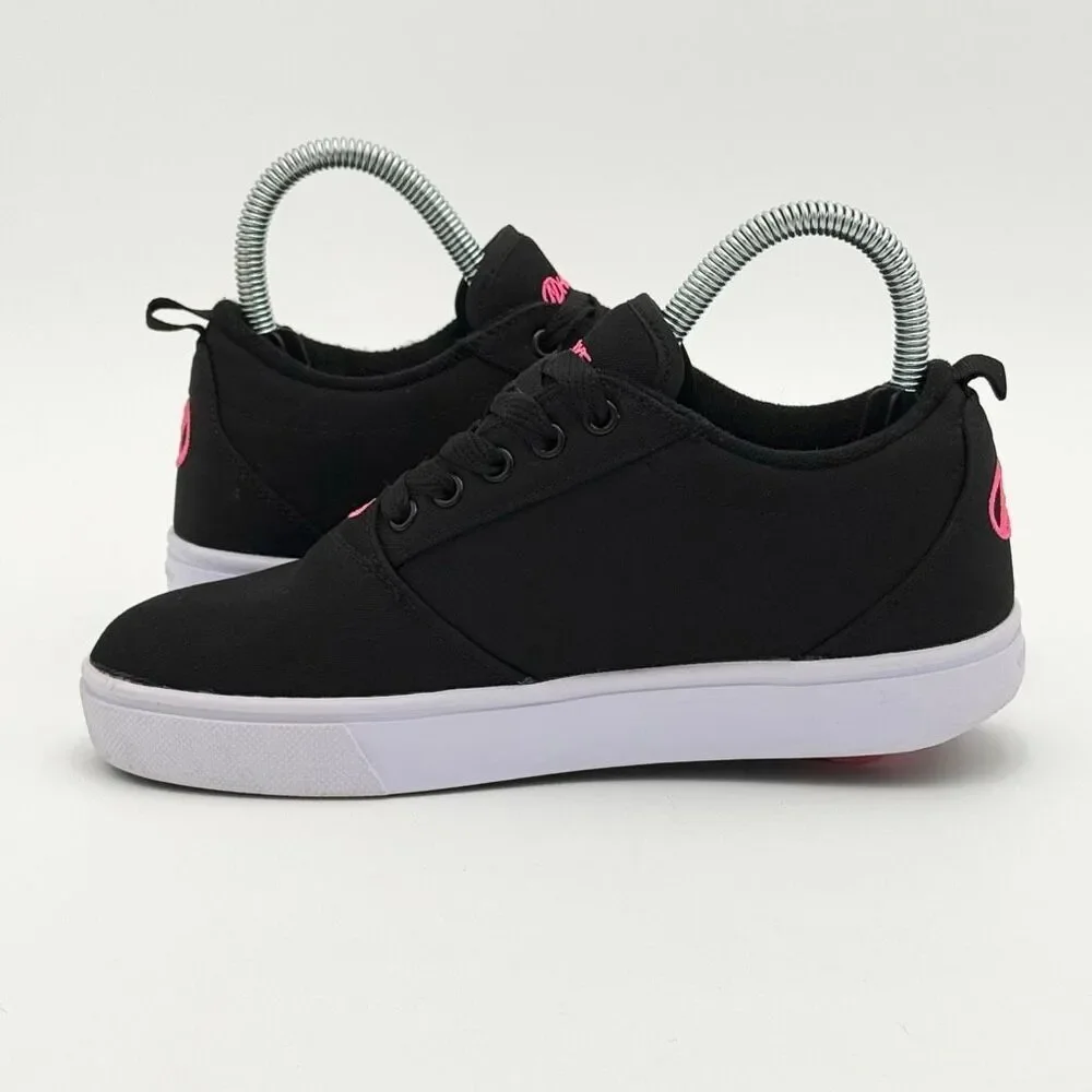 Heelys Pro 20 LG Roller Skate Shoes Pink Black Canvas Lace Up - US Kids 6Y / EU